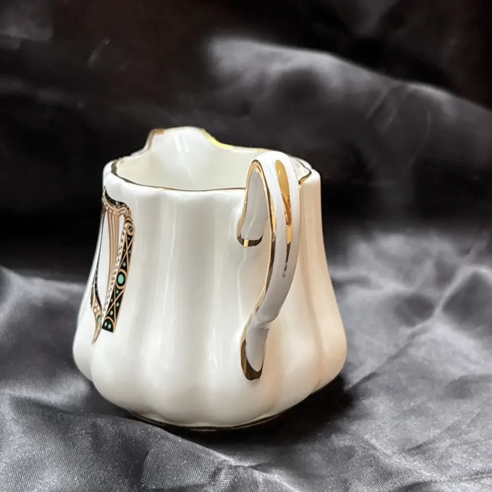 Royal Tara Ireland Small Creamer Porcelain IRISH HARP PATTERN 2.5” Celtic Harp